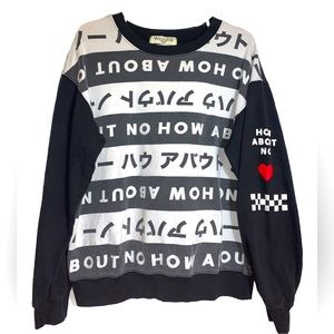Wound Up Graphic Crewneck Pullover Sweatshirt Japanese Phrase